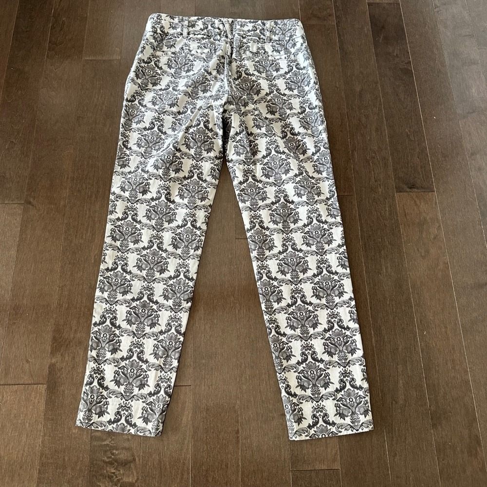 Anthropologie Cartonnier Jacquard Charlie Ankle Pants Holiday Classy Gray 4 - Picture 7 of 7